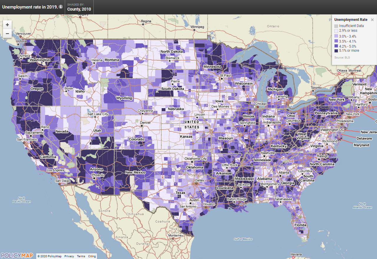 Unemployment Rate By County Map