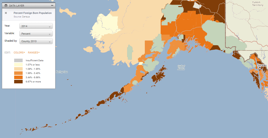 Counties with Highest Percent of Foreign Residents