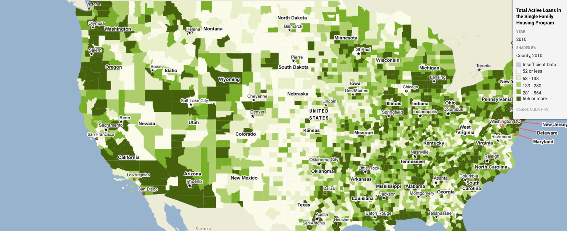 Usda Rural Development Map Usda Rural Housing Service | Policymap